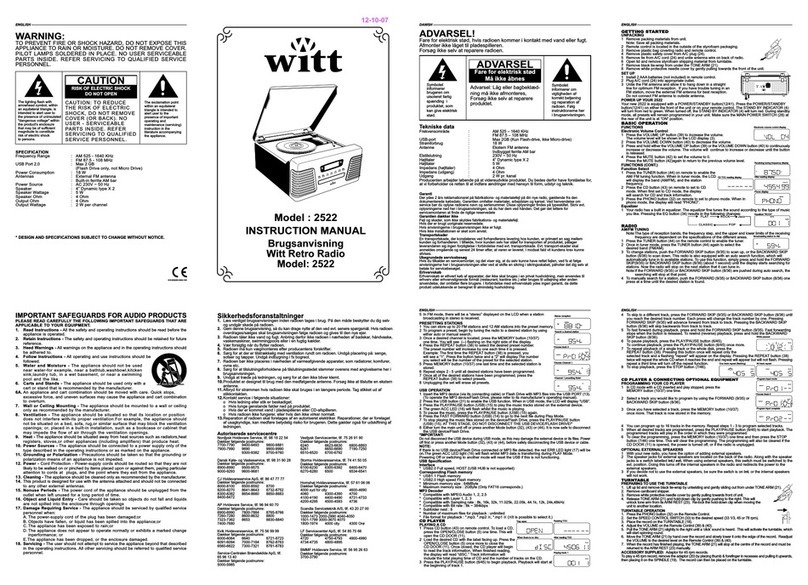 Witt 2522 instruction manual