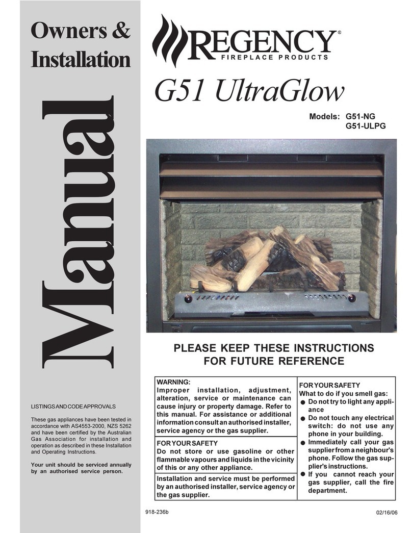 Regency G51-NG UltraGlow Owners & installation manual