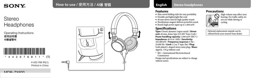 Sony MDR-ZX600 operating instructions