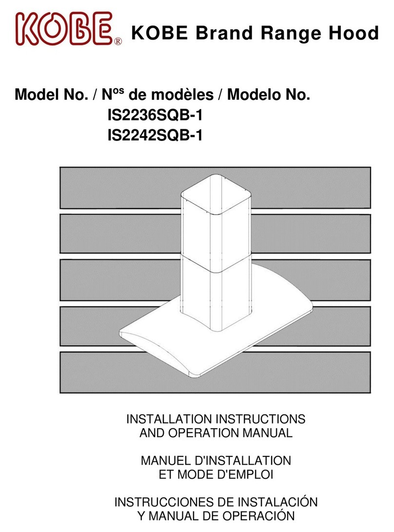 KOBE IS2236SQB-1 Installation instructions and operation manual