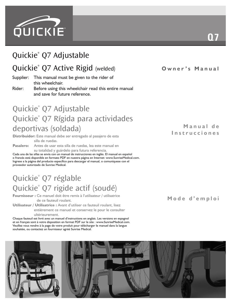 Quickie Q7 Adjustable User manual