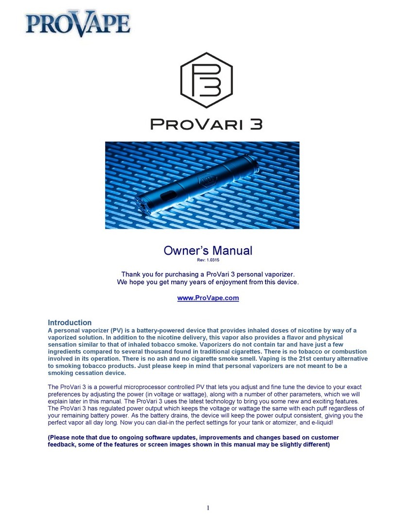 Provape ProVari P3 owner's manual