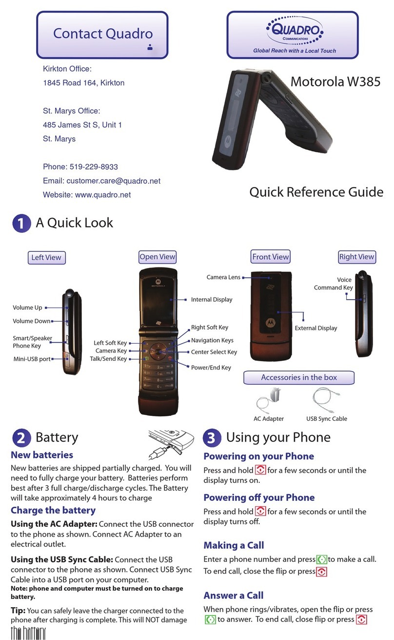 Motorola W385 User manual