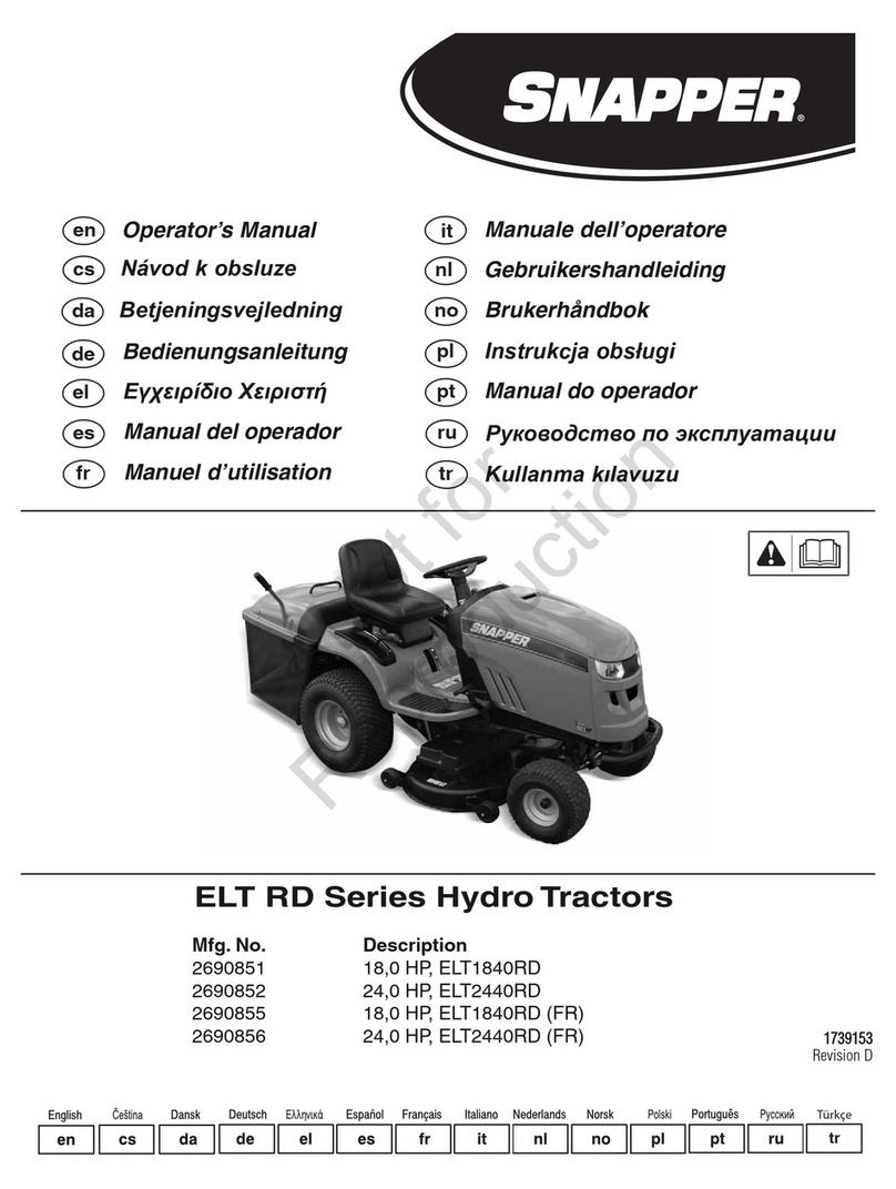 Snapper ELT RD Series ELT2440RD User manual