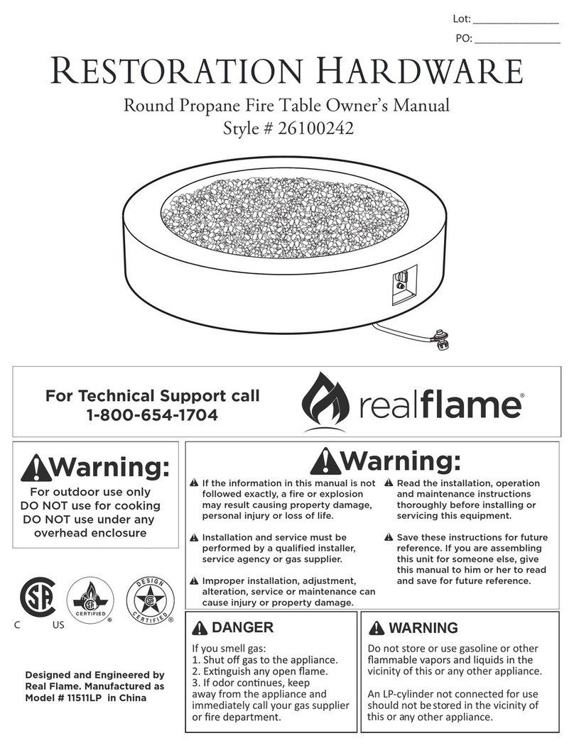 RealFlame Round Propane Fire Table User manual RealFlame Round Propane Fire Table User manual
