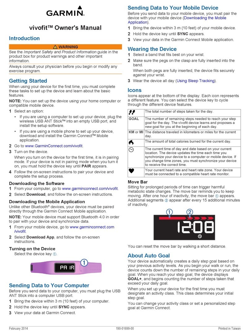Garmin Vivofit owner's manual Garmin Vivofit owner's manual