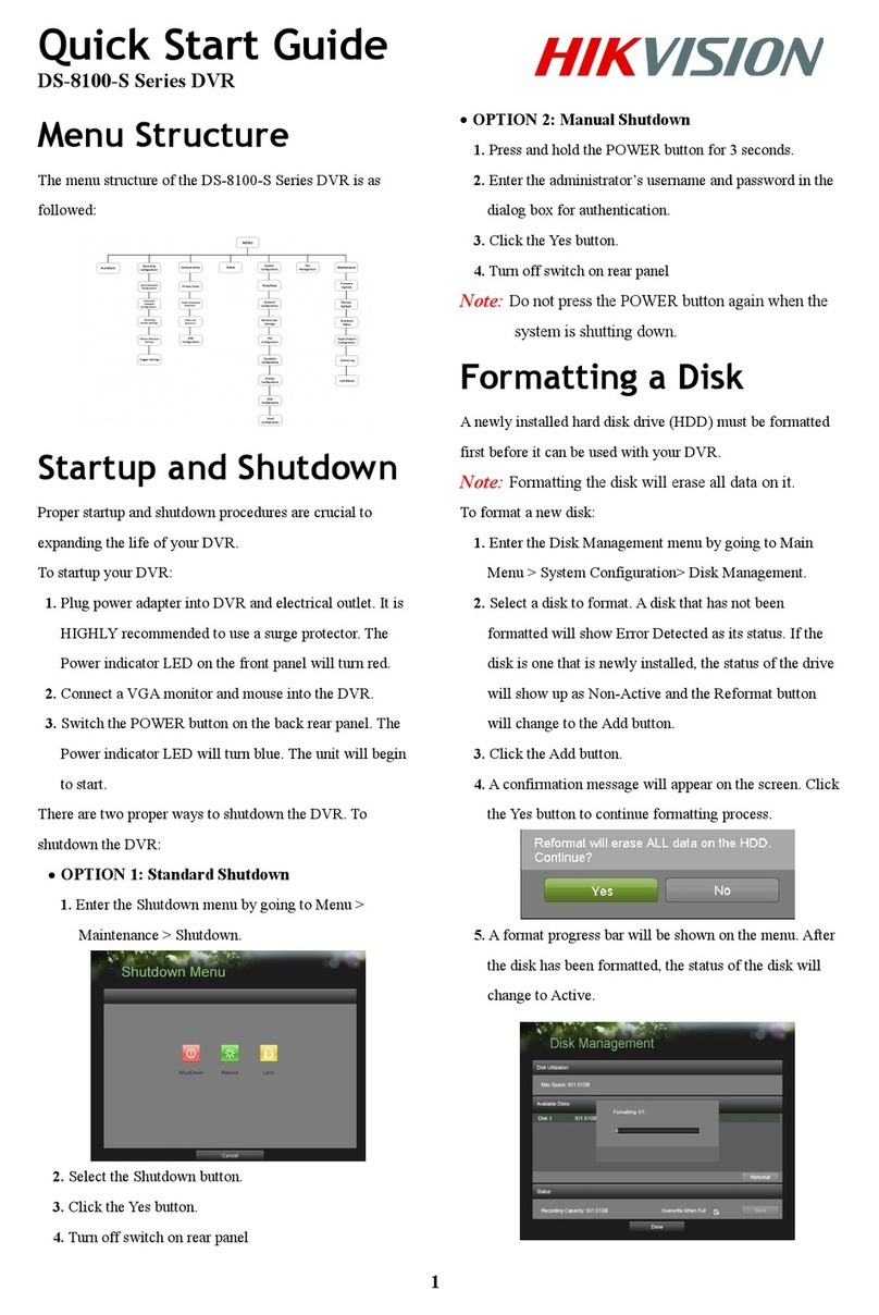 HIK VISION DS-8100-S Series quick start guide