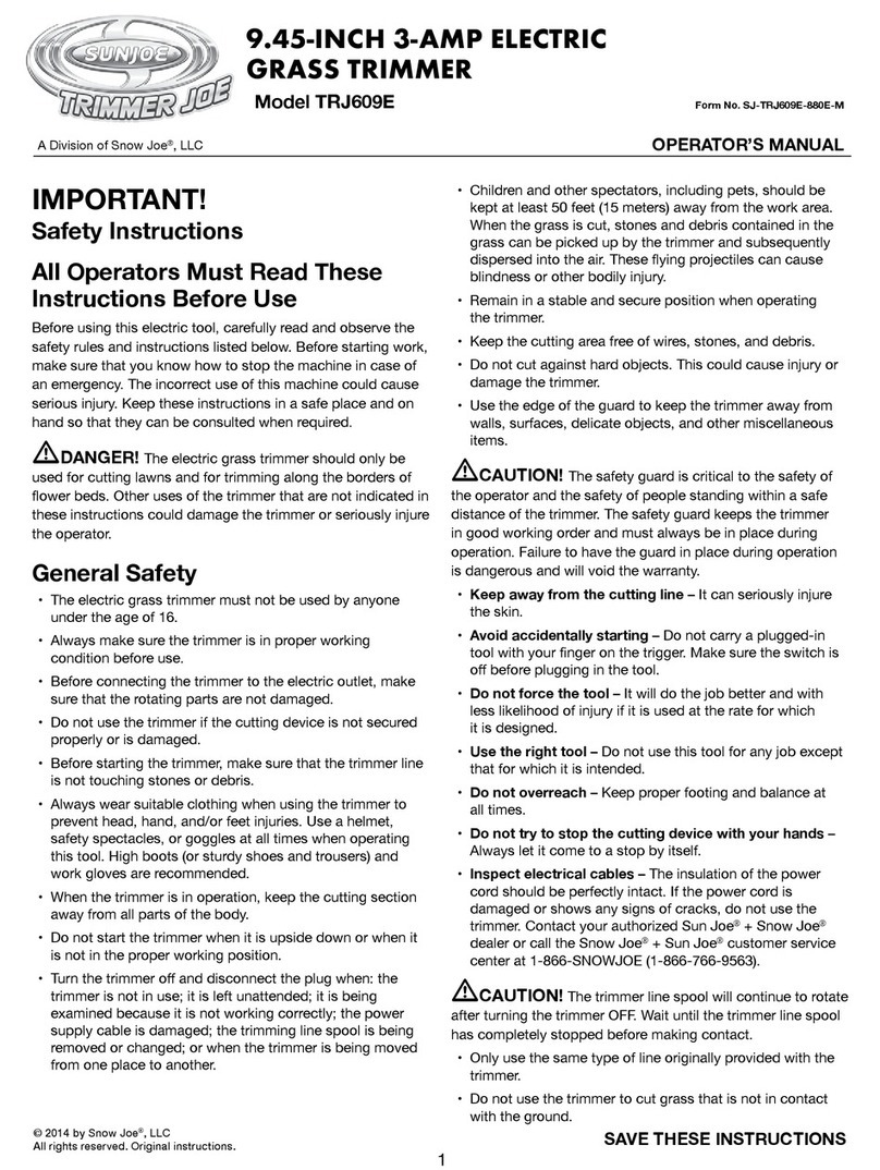 sunjoe TRJ609E User manual