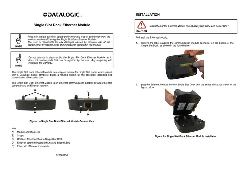 Datalogic Single Slot Dock Ethernet Module instruction manual