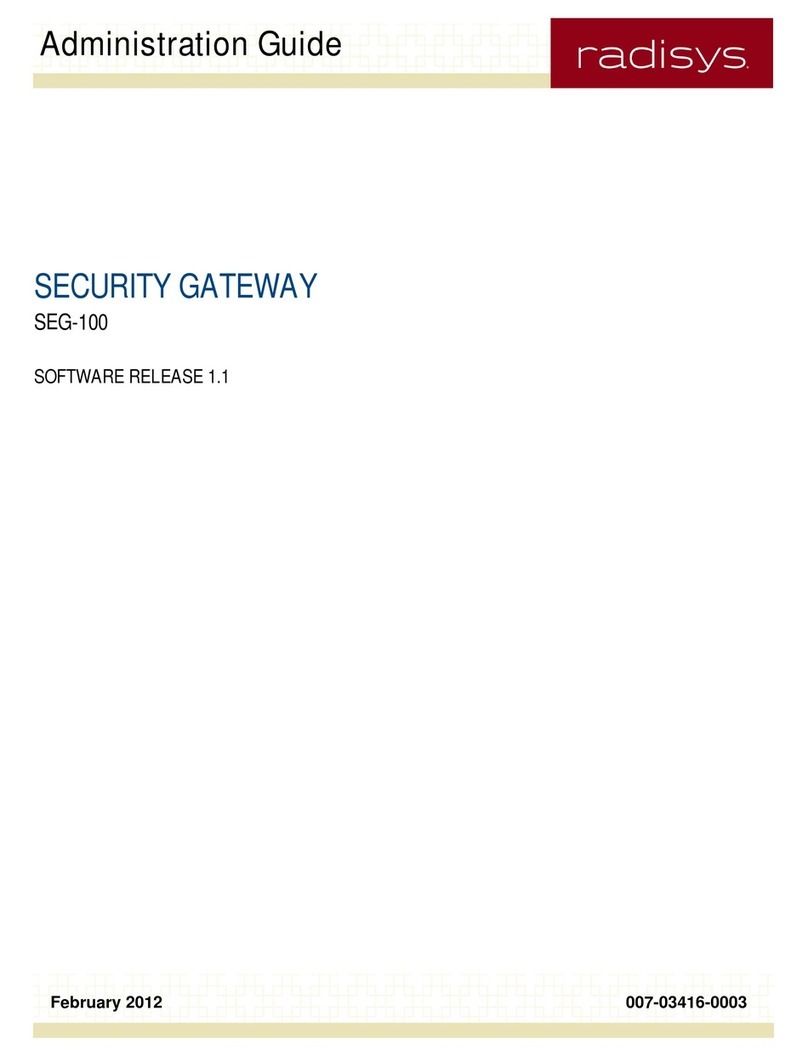 RadiSys SEG-100 Administration guide