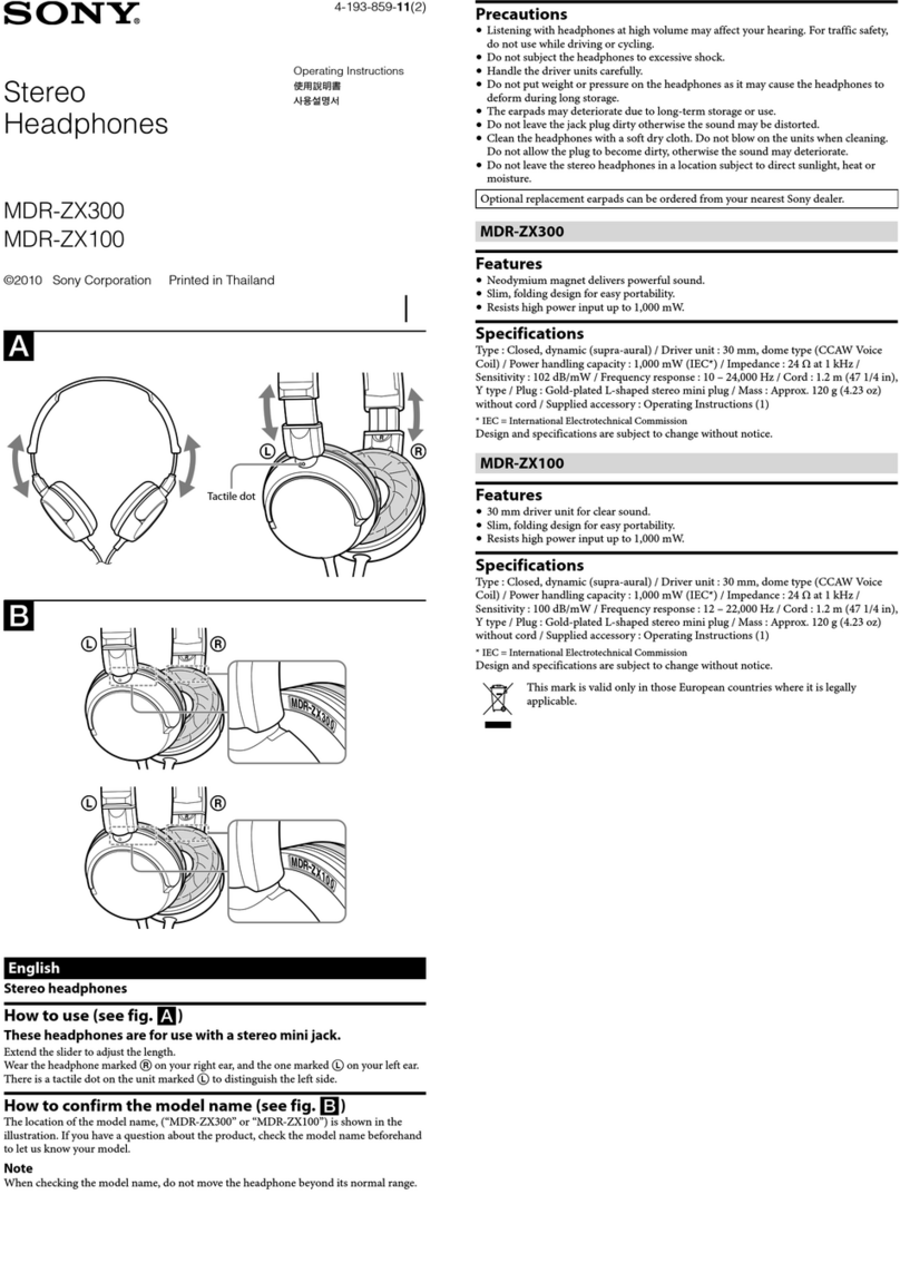 Sony MDR-ZX300 operating instructions