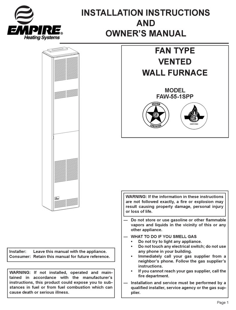 Empire Heating Systems FAW-55-1SPP Installation instructions and owner's manual