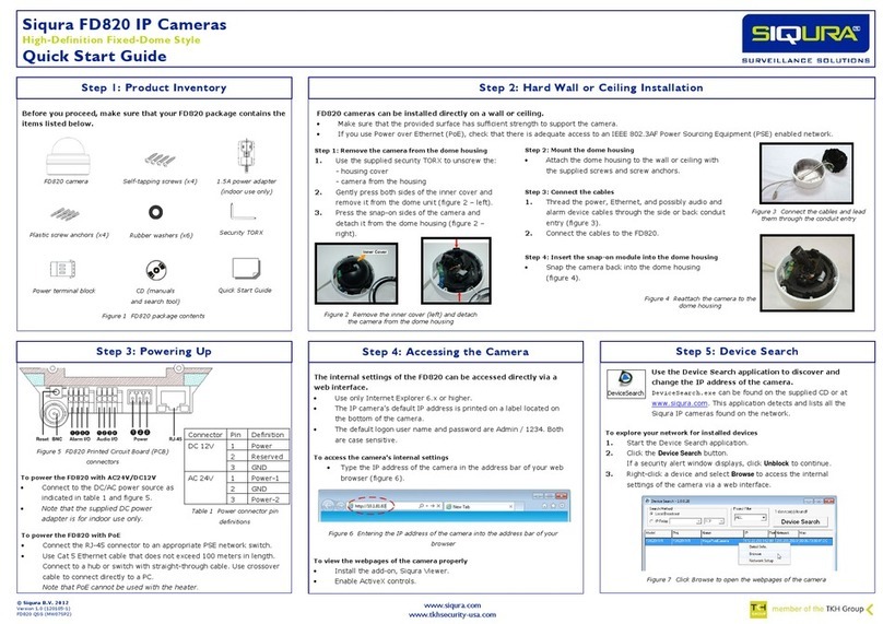 Siqura FD820 Series quick start guide