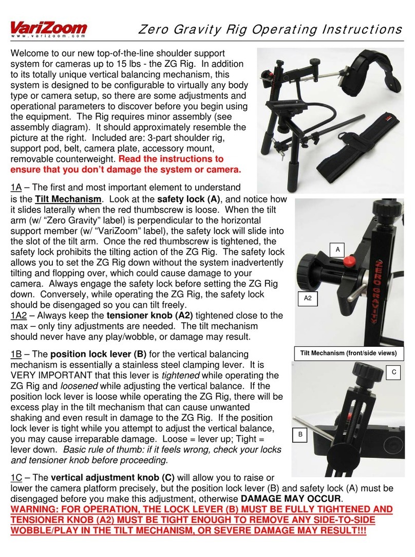 VeriZoom Zero Gravity Rig operating instructions VeriZoom Zero Gravity Rig operating instructions