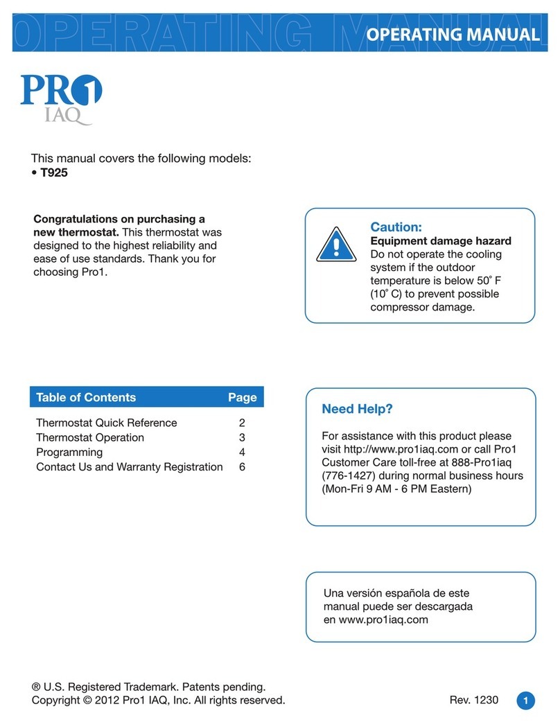 Pro 1 IAQ T925 operating manual Pro 1 IAQ T925 operating manual
