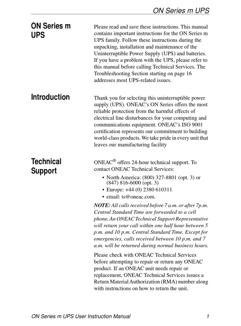 ONEAC ONm 300 I User instruction manual