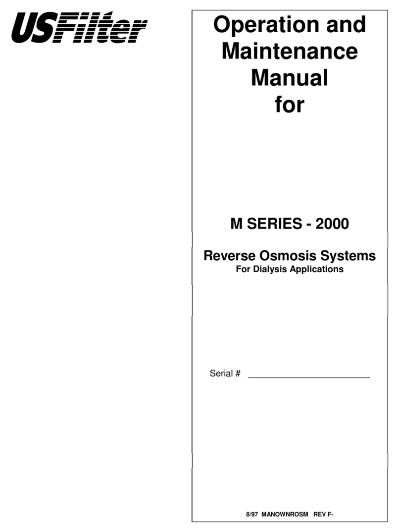 USFilter M SERIES - 2000 Operation and maintenance manual USFilter M SERIES - 2000 Operation and maintenance manual