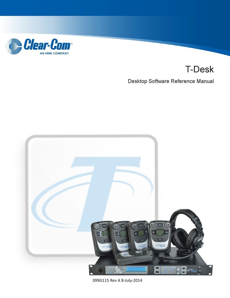 Clear-Com T-Desk Reference manual Clear-Com T-Desk Reference manual