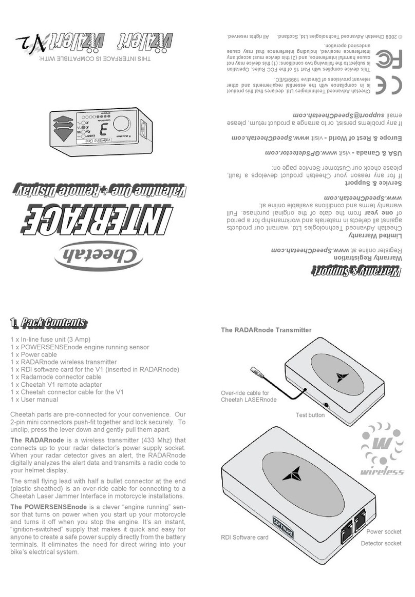 Cheetah RadarDetector Interface user manual