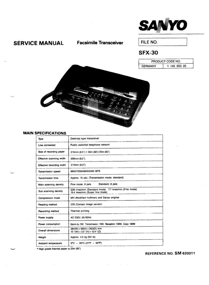 Sanyo SFX-30 Service manual