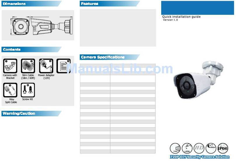 RDS 720P Weatherproof IR Night vision camera Quick installation guide