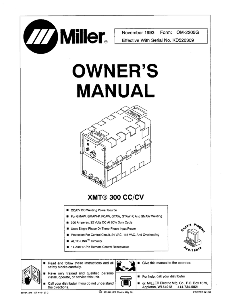 Miller XMT 300 CC owner's manual