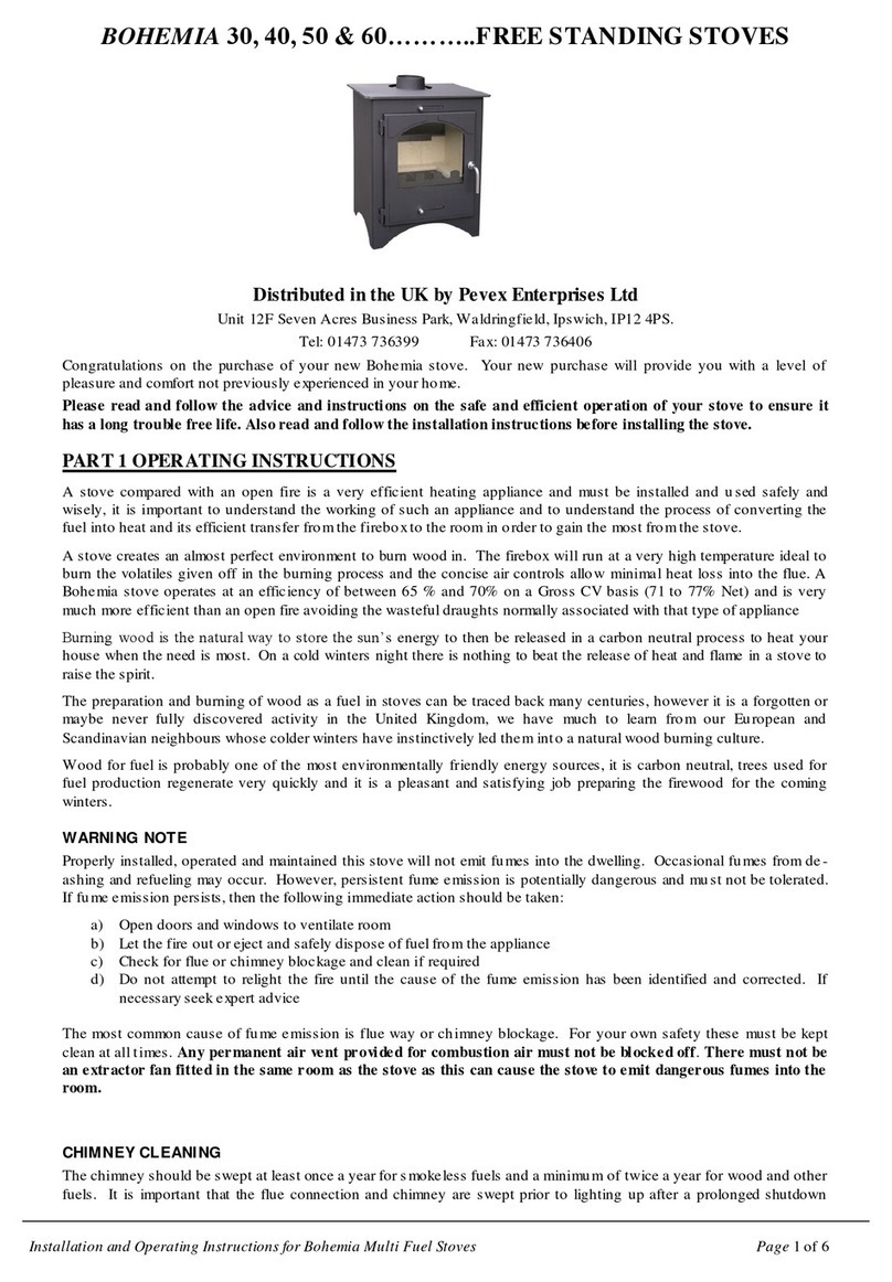 Pevex BOHEMIA X 40 Installation and operating instructions Pevex BOHEMIA X 40 Installation and operating instructions