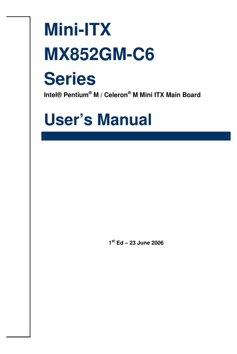 BCM Mini-ITX MX852GM-C6 Series user manual BCM Mini-ITX MX852GM-C6 Series user manual