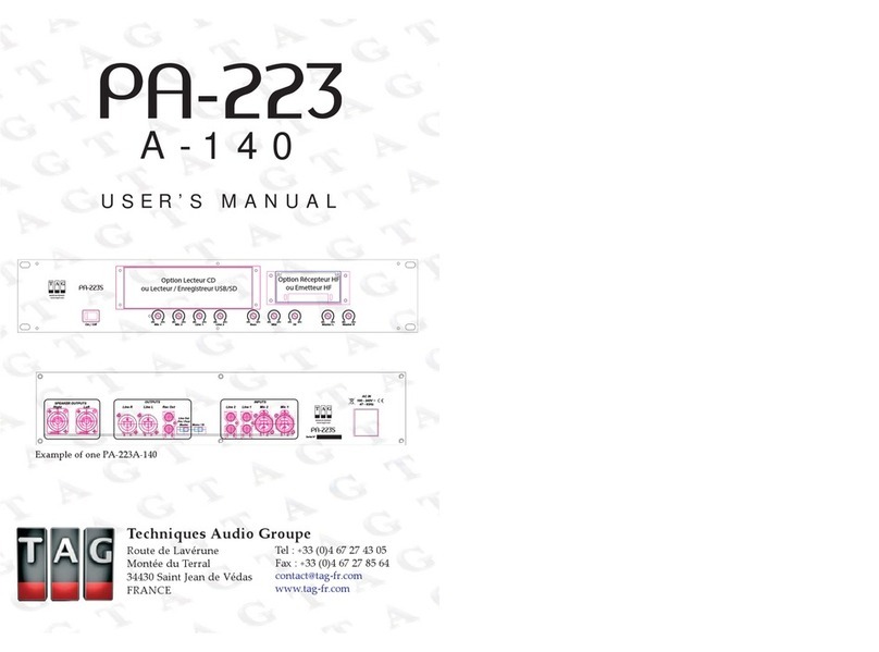 TAG PA-223A-140 user manual