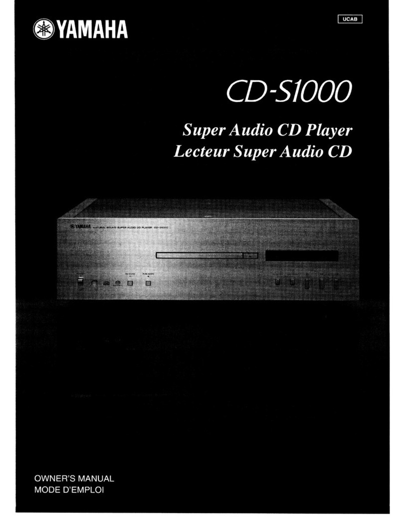 Yamaha CDS1000 - SACD Player User manual Yamaha CDS1000 - SACD Player User manual
