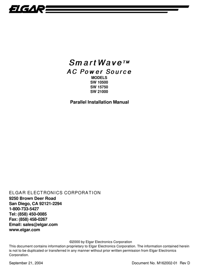 Elgar SmartWave SW 15750 installation manual