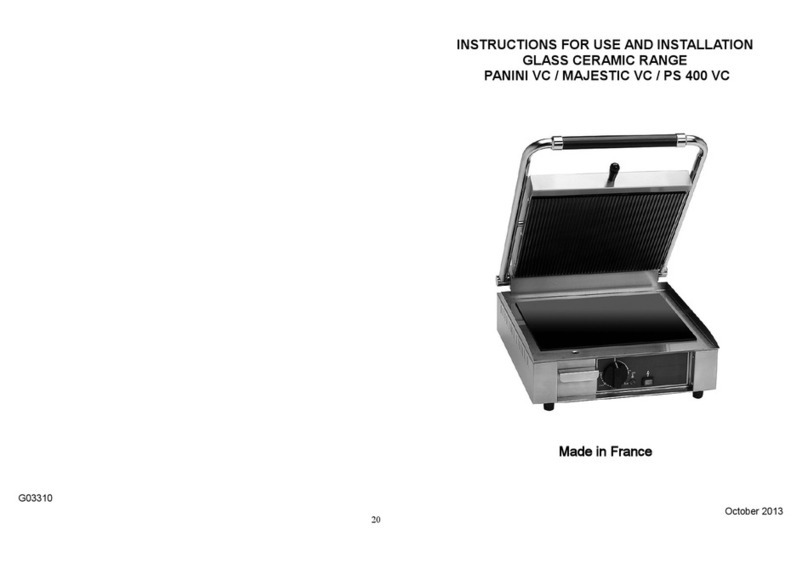 Roller Grill Panini VC Instructions for use and installation