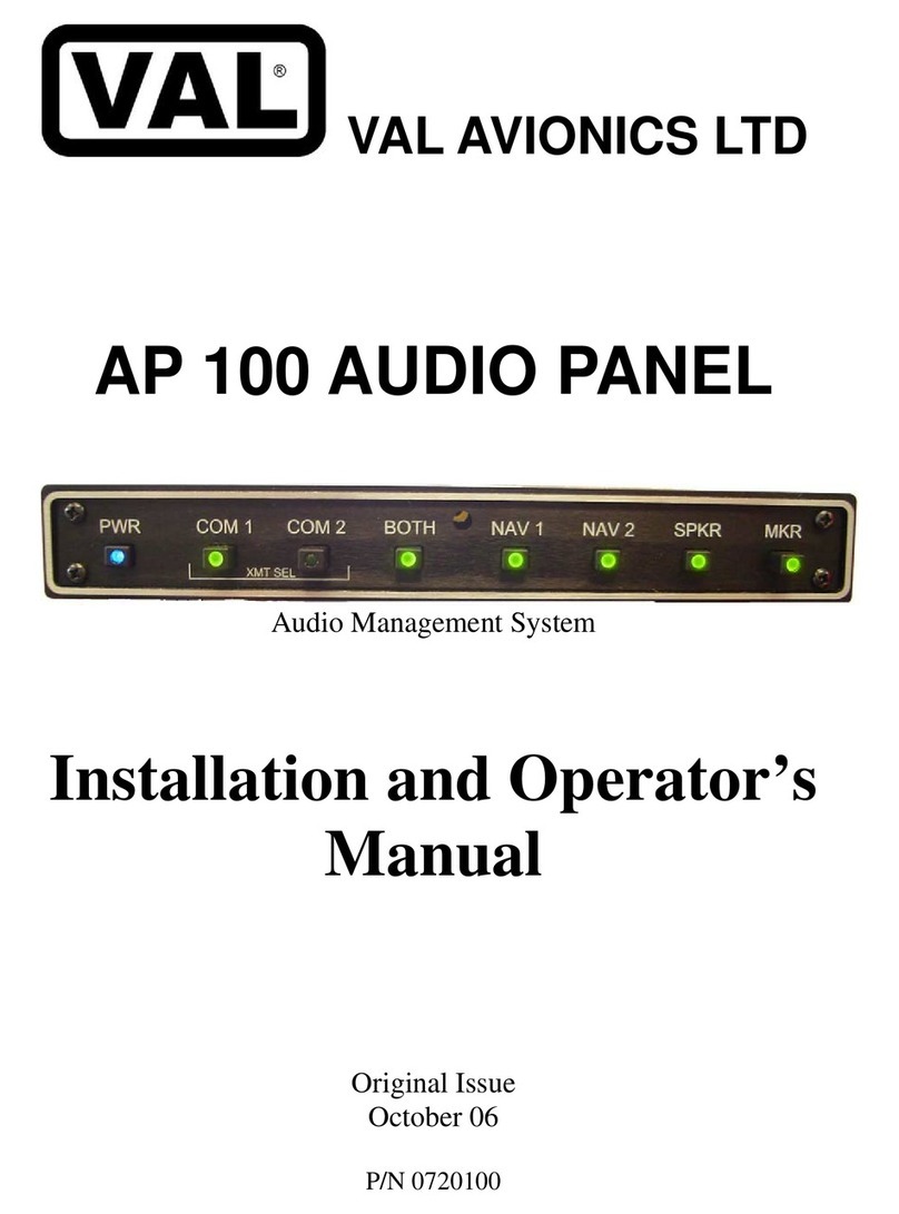 VAL Avionics AP 100 Installation and operator's manual