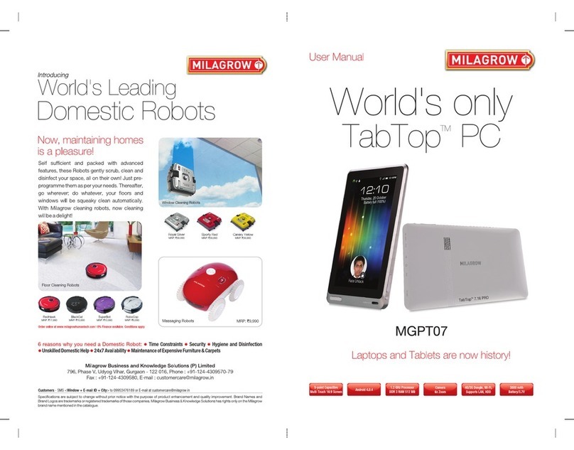 Milagrow TabTop MGPT007 user manual
