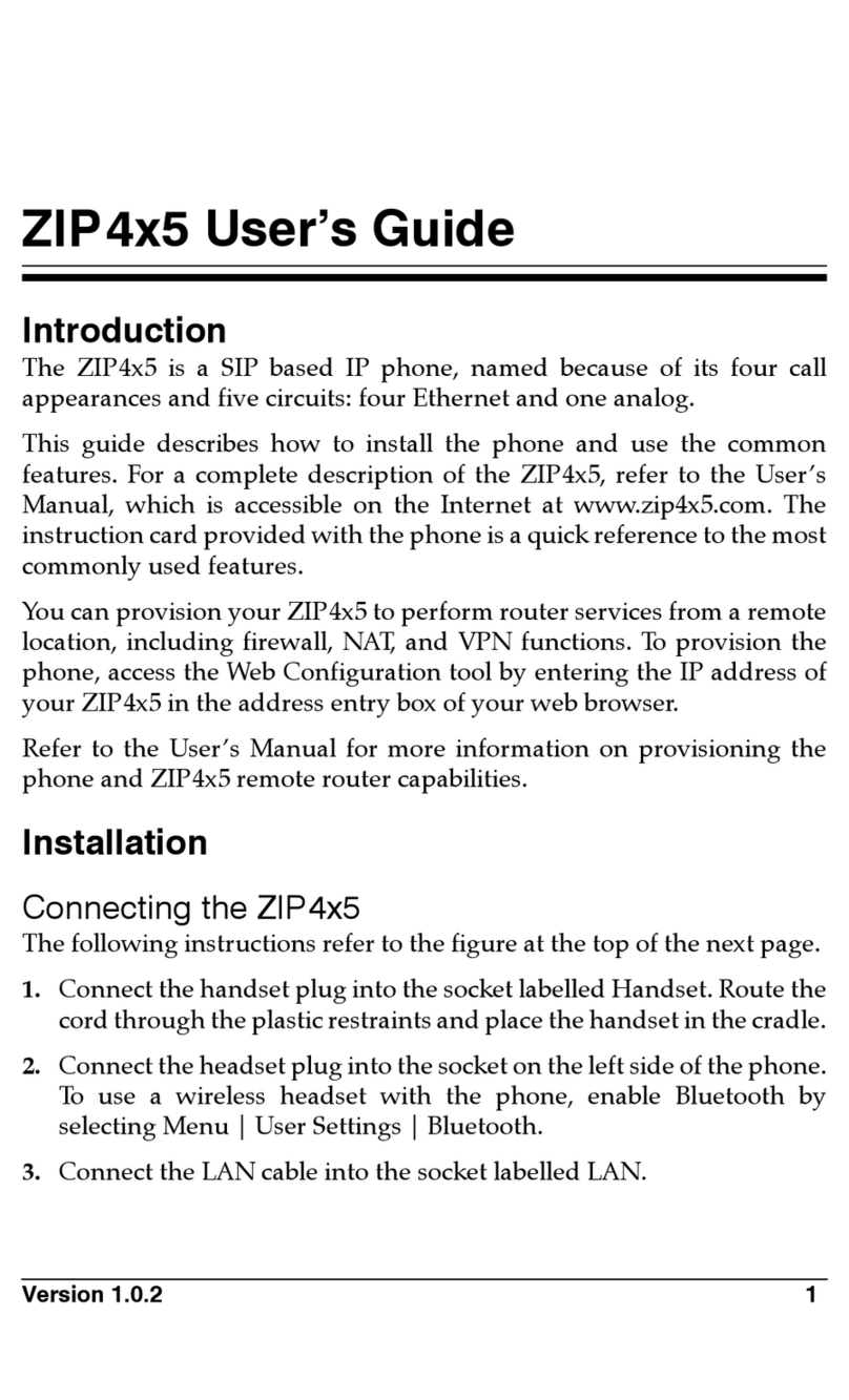 Zultys ZIP4x5 User manual Zultys ZIP4x5 User manual