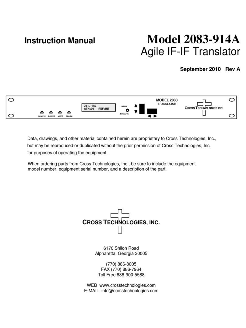Cross Technologies 2083-914A User manual Cross Technologies 2083-914A User manual