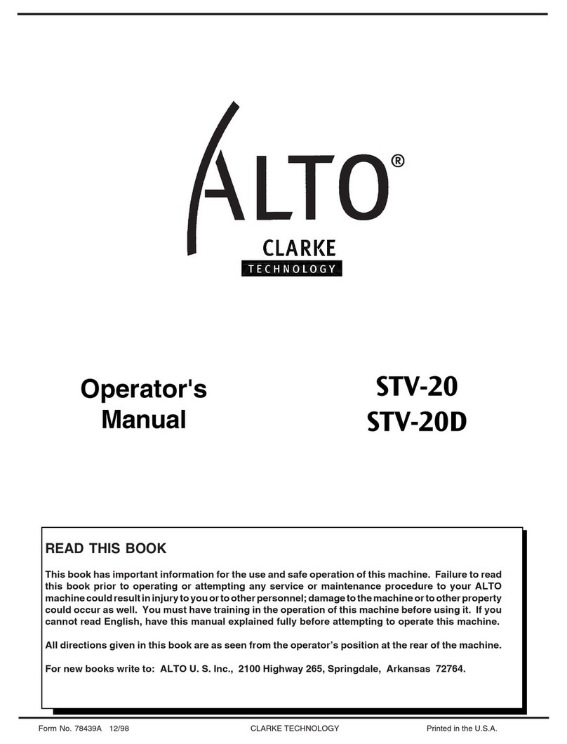 Clarke Alto STV-20D Operator's manual