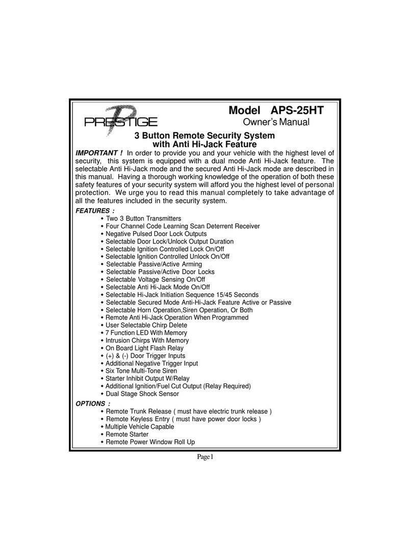 Prestige APS-25HT owner's manual