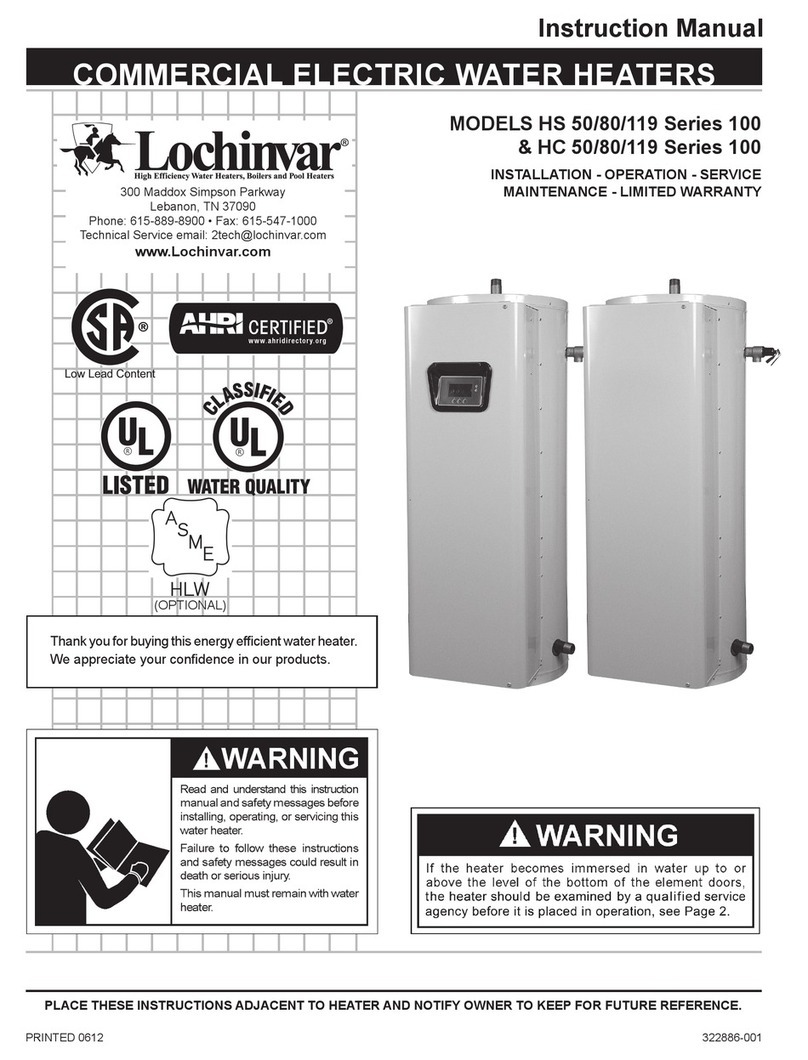 Lochinvar HS 119 Series 100 instruction manual