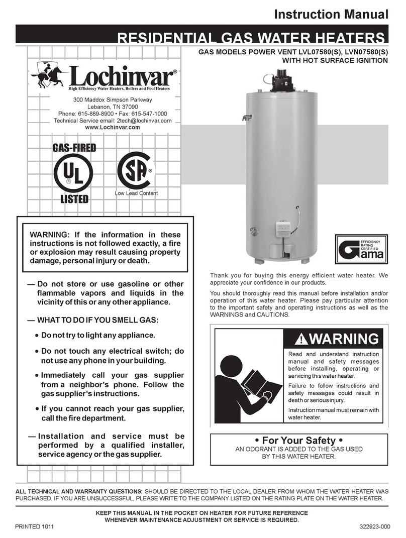Lochinvar LVL07580 User manual