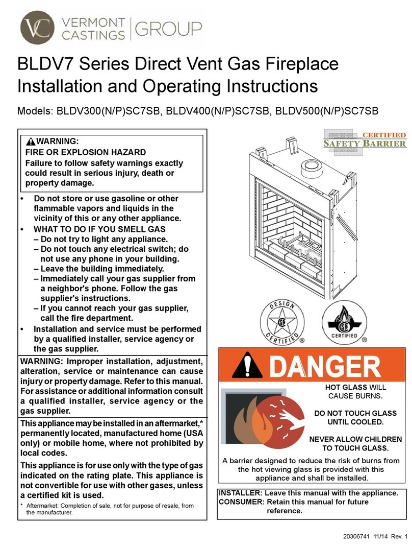 Vermont Castings BLDV300N SC7SB Installation and operating instructions