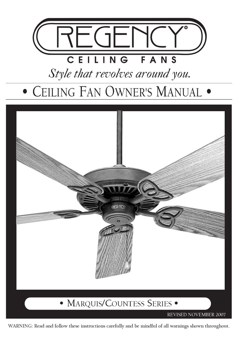 Regency Ceiling Fans Marquis Series owner's manual