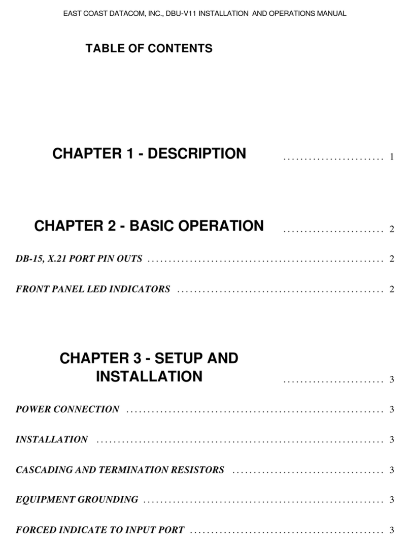 East Coast Datacom DBU-V11 User manual
