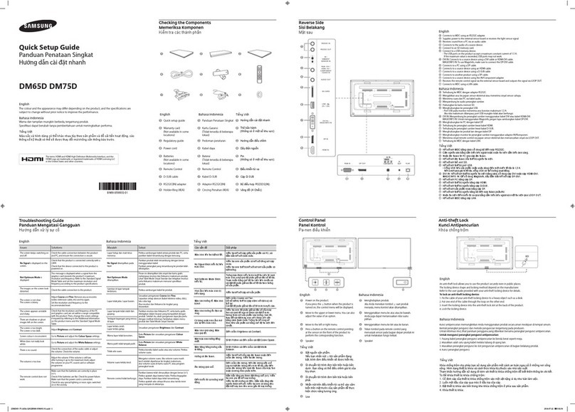 Samsung DM65D Quick setup guide