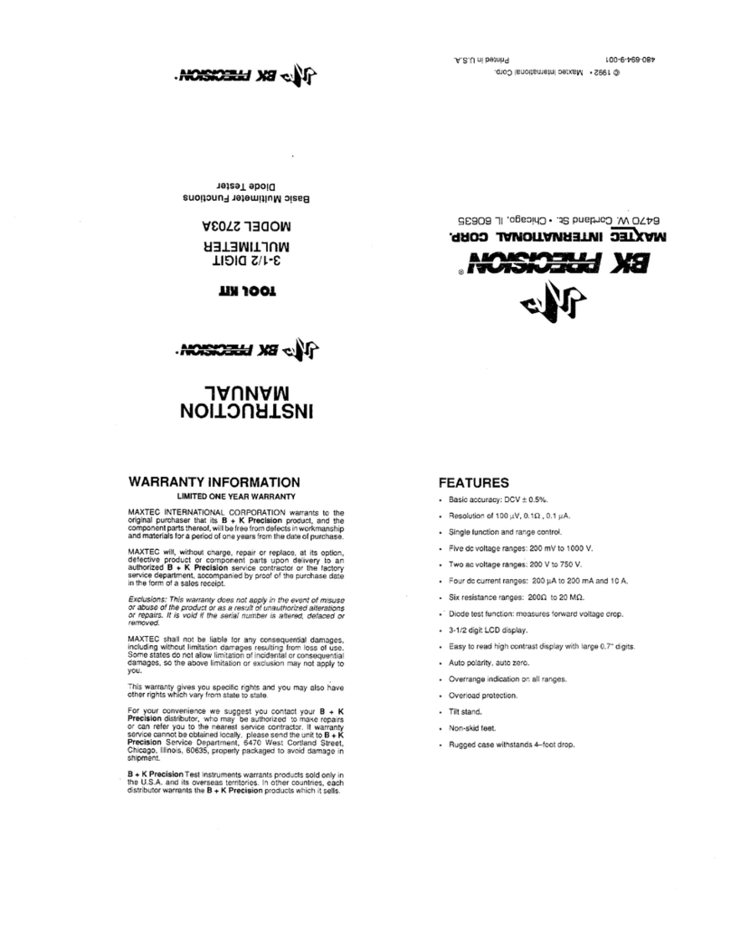 B+K precision 2703A User manual