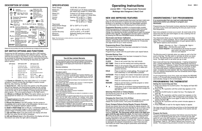 enerstat SMS-1 operating instructions