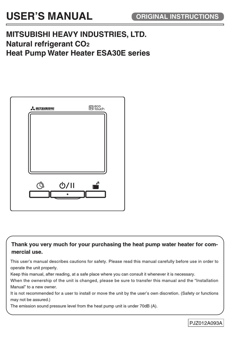 Mitsubishi Heavy Industries ESA30E series user manual