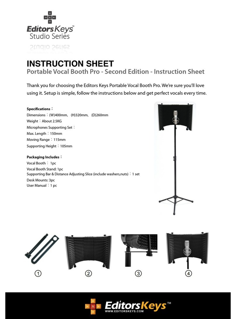 EditorsKeys Portable Vocal Booth Pro Studio Series User manual