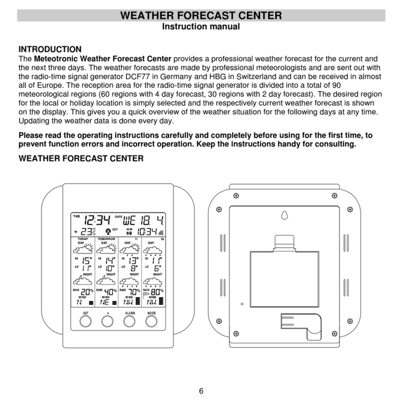 Meteotronic WEATHER FORECAST CENTER instruction manual