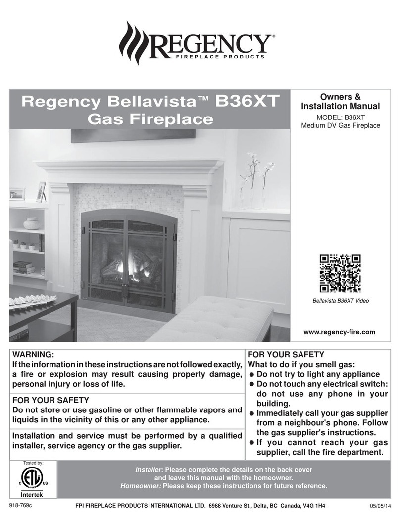Regency B36XT Bellavista Quick start guide